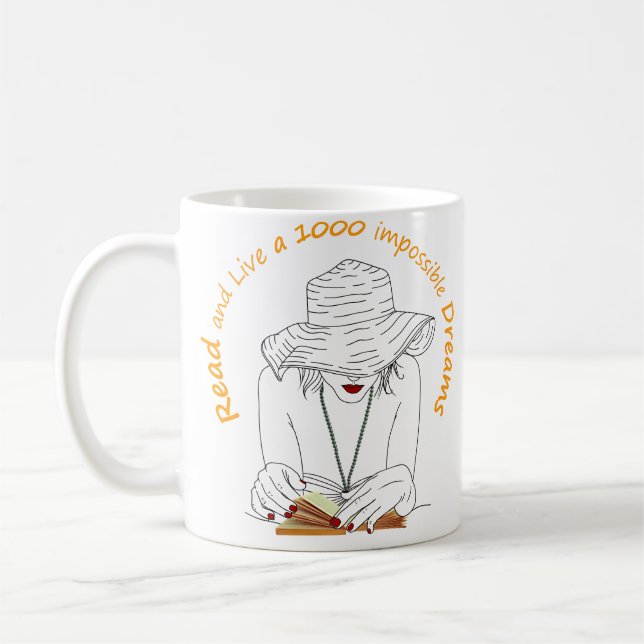 Caneca De Café Ler e Viver 1000 Sonhos (Esquerda)