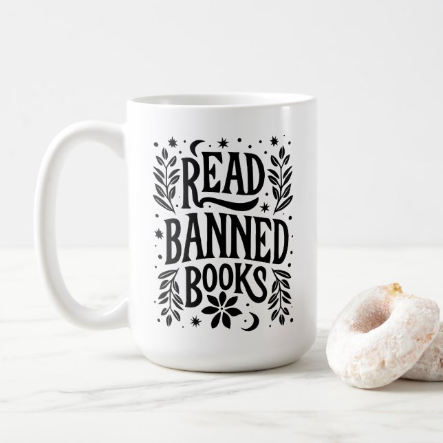 Caneca De Café Ler livros proibidos (Com Donut)