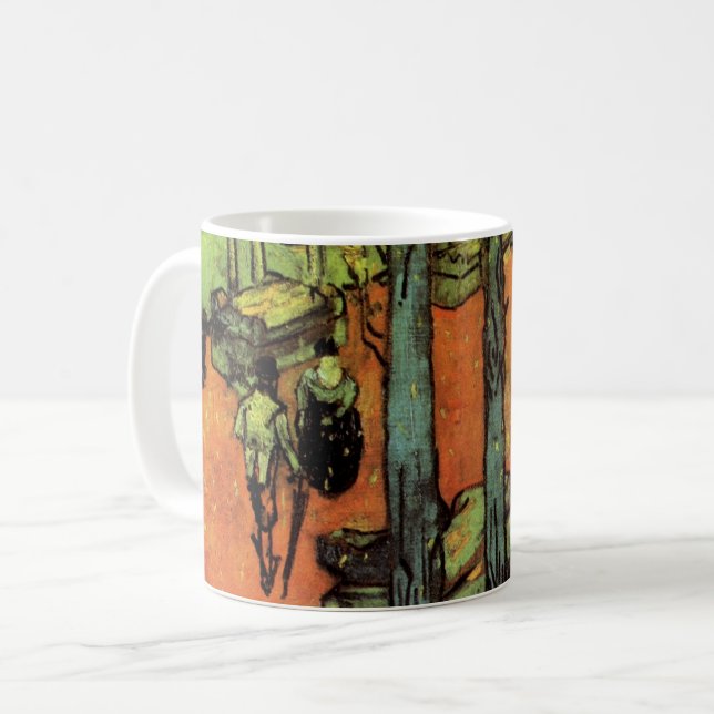 Caneca De Café Les Alyscamps, Folhas de Outono por Vincent van Go (Frente Esquerda)