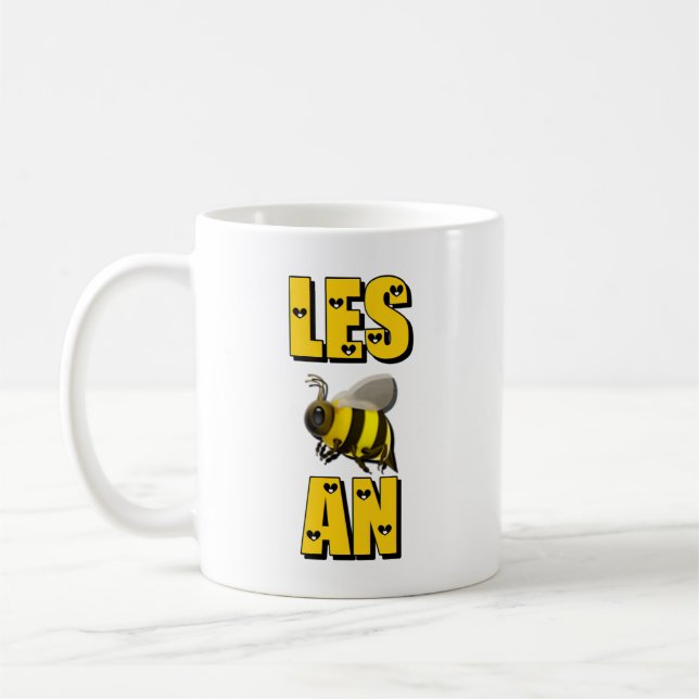 Caneca De Café LES 🐝 AN (Orgulho Lésbico) (Esquerda)