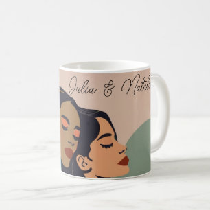 Caneca De Café Lésbica Abstrato personalizada