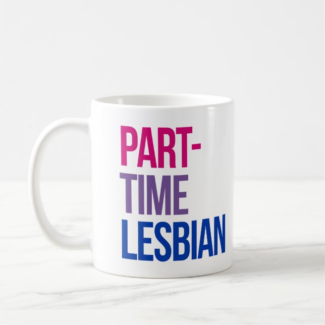 Caneca De Café Lésbica em meio período (Esquerda)