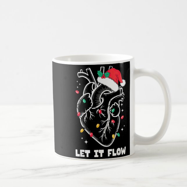 Caneca De Café Let It Flow Anatomy Heart Santa Xmas  (Direita)