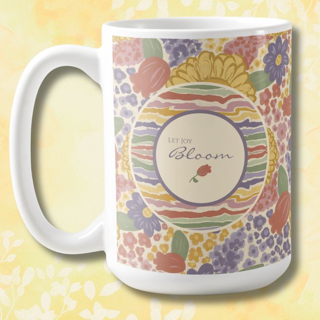 Caneca De Café Let Joy Bloom – Floral Inspirational Coffee Mug (Let Joy Bloom - Floral Coffee Mug with Cheerful Inspirational Design)