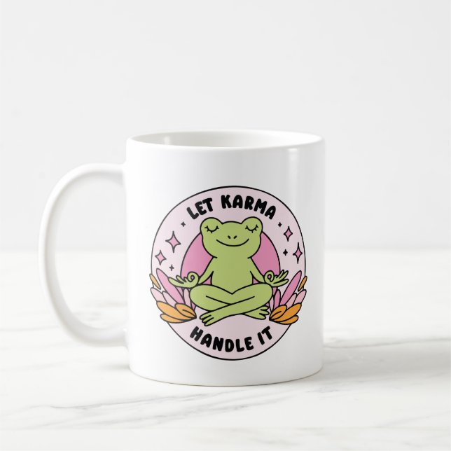 Caneca De Café Let karma handle it frog (Esquerda)