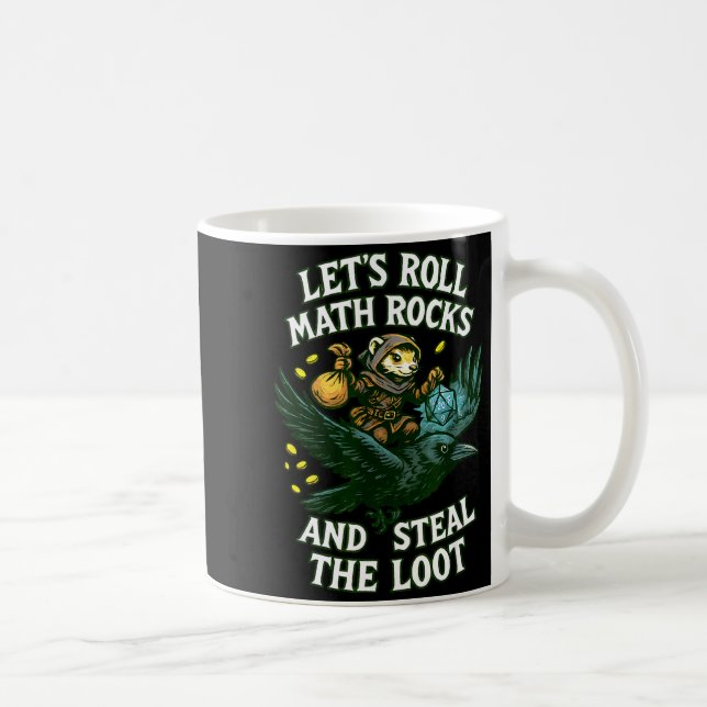 Caneca De Café Let’s Roll Math Rocks And Steal The Loot Rogue Cro (Direita)
