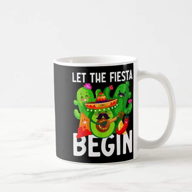 Caneca De Café Let the fiesta begin funny cinco de mayo mexican L (Direita)
