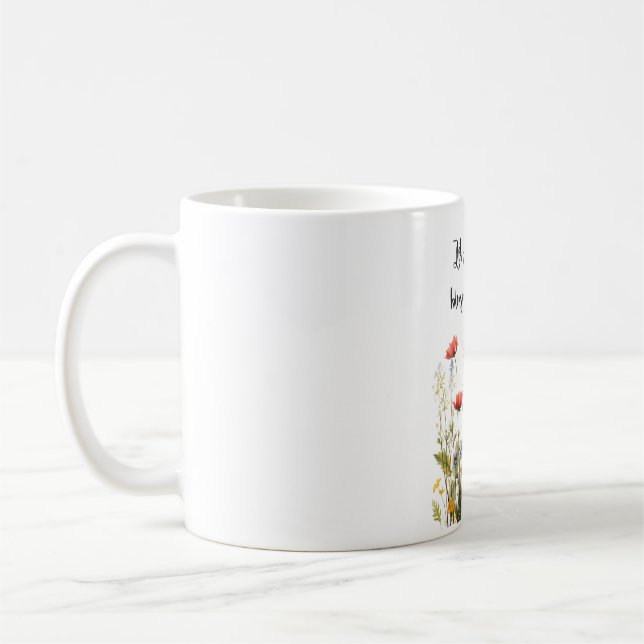 Caneca De Café Let Your Dreams Blossom Mug – Inspirational Floral (Esquerda)