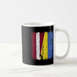 Caneca De Café Letônia Ucrânia Meia Bandeira Letão Ucraniano Patr