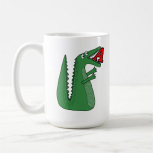 Caneca De Café Letra A Alligator Baby Bodycase. Cute Animal Alp