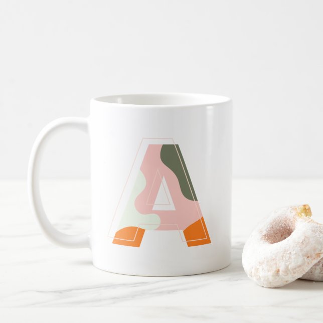 Caneca De Café Letra A | Camo (Com Donut)