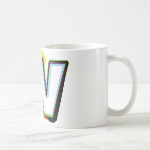 Caneca De Café Letra abstrata e colorida W