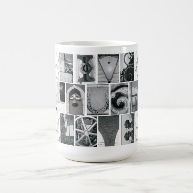 Caneca De Café Letra alfabética Fotografia Live Laugh Love Mug (Centro)