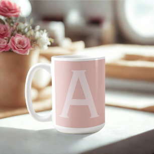 Caneca De Café Letra alfabética Pinta-rosa esbranquiçada Mug de c