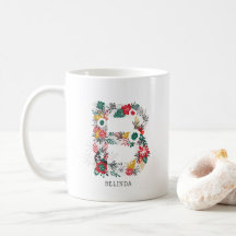 Letra B | Whimsical Floral - Letra Monograma I Mug