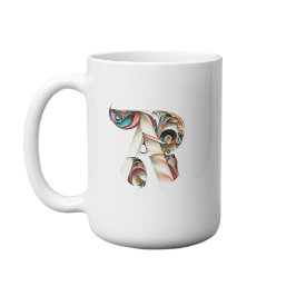 Caneca De Café Letra Colorida R Mug Personalizado