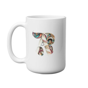 Caneca De Café Letra Colorida R Mug Personalizado