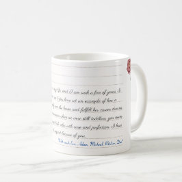 Caneca De Café Letra de amor personalizada com script manuscrito 