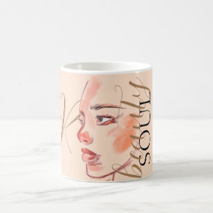 Caneca De Café Letra de Cor d'água da Alma de Beleza do Luxo Mono