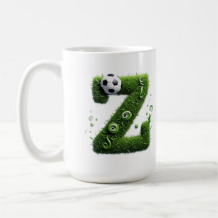 Caneca De Café Letra de Grama Modelada com Bolas de Futebol