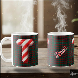 Caneca De Café Letra de Natal 'T' Listrada de Cana de Açúcar Bril