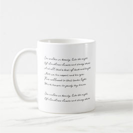 Caneca De Café Letra Elegante Personalizada, Poema, Letras de Mús