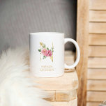 Caneca De Café Letra Flutuante Dourada de Cores d'água Trendente<br><div class="desc">Letra Flutuante Dourada de Cores d'água Trendente N | Monograma</div>
