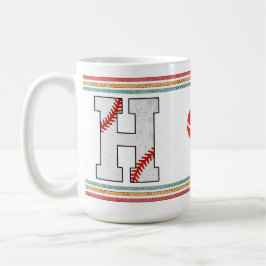 Caneca De Café Letra H Atlética de Beisebol Vintage Retro