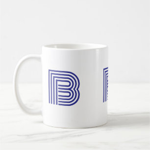 Caneca De Café Letra Inicial de Monograma Simples Minimalista Mod