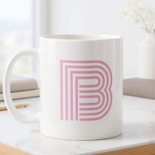 Caneca De Café Letra Inicial de Monograma Simples Minimalista Mod