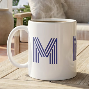 Caneca De Café Letra Inicial de Monograma Simples Minimalista Mod