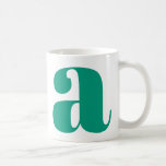 Caneca De Café Letra inicial do monograma moderno em verde esmera<br><div class="desc">Monograma moderno bonito com a primeira letra da sua escolha,  em Emerald Green</div>