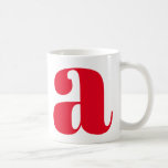 Caneca De Café Letra inicial do monograma moderno em vermelho<br><div class="desc">Monograma moderno bonito com a primeira letra da sua escolha,  em vermelho</div>