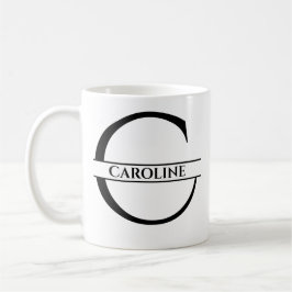 Caneca De Café Letra inicial Elegante personalizada C