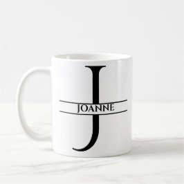 Caneca De Café Letra inicial Elegante personalizada J