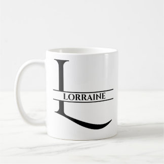 Caneca De Café Letra inicial Elegante Personalizada L