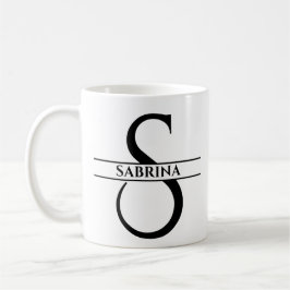Caneca De Café Letra inicial Elegante personalizada S
