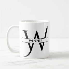 Caneca De Café Letra inicial Elegante personalizada W