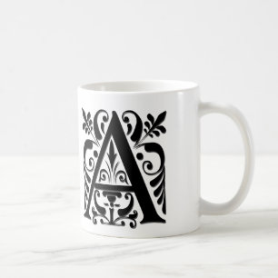 Caneca De Café Letra inicial Monograma - estilo recortado em pape