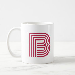 Caneca De Café Letra Inicial Monograma Moderno Elegante Simples