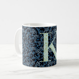 Caneca De Café Letra K, azul e verde, liberdade
