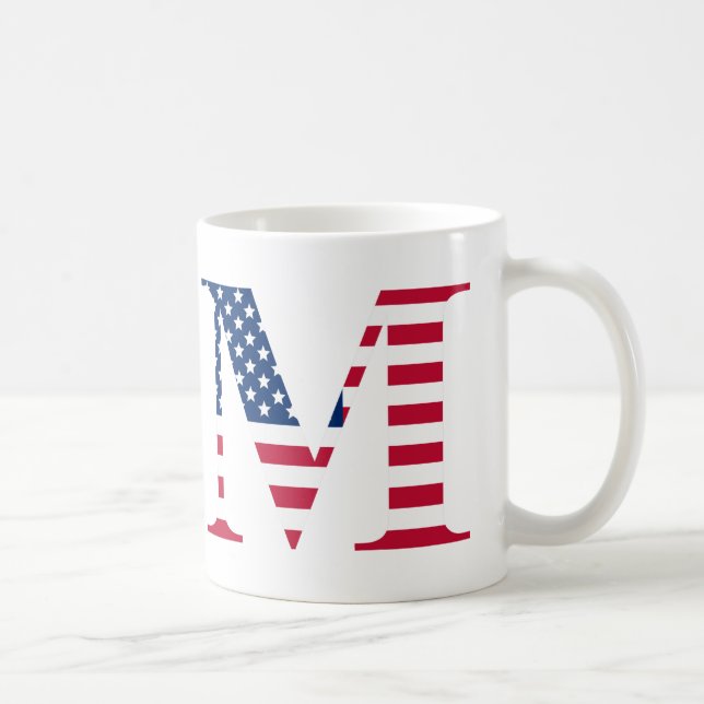 Caneca De Café Letra M Patriotic Mug (Direita)