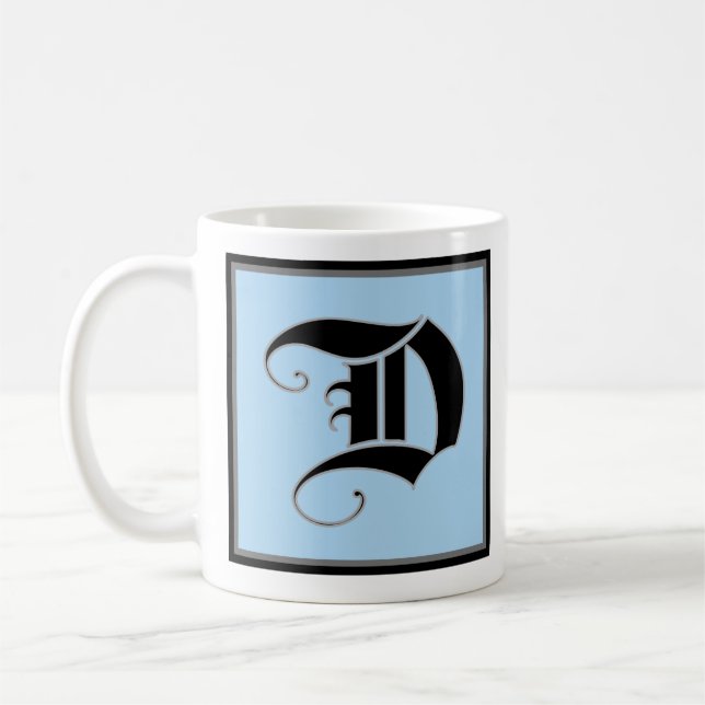 Caneca De Café Letra Maiúscula Caligráfica D (Esquerda)