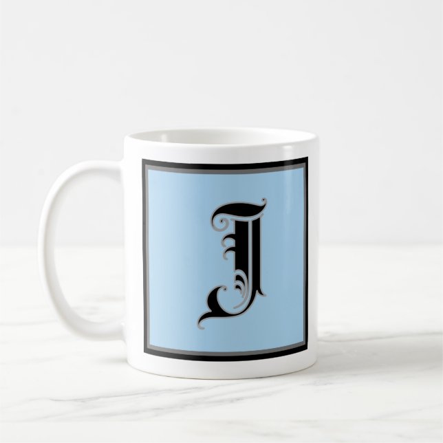 Caneca De Café Letra maiúscula caligráfica J (Esquerda)