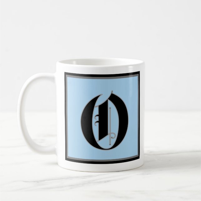 Caneca De Café Letra Maiúscula Caligráfica O (Esquerda)