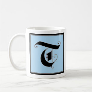 Caneca De Café Letra maiúscula caligráfica T