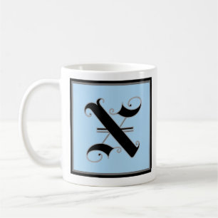 Caneca De Café Letra Maiúscula Caligráfica X