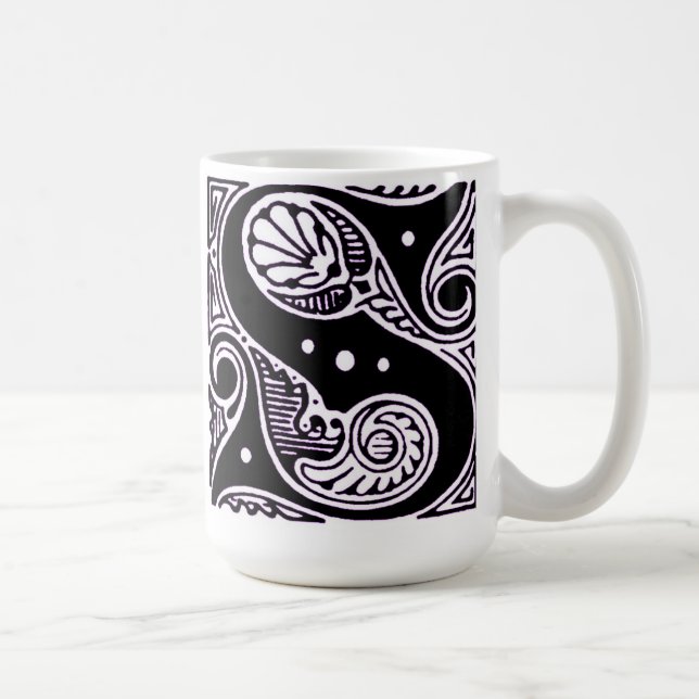 Caneca De Café Letra maiúscula púrpura "S" - Mug (Direita)