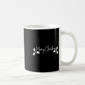 Caneca De Café Letra manuscrita de Feliz Natal com azevinho