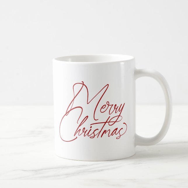 Caneca De Café Letra-manuscrita design do roteiro Feliz Natal (Direita)